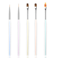 Iridescent Nail Art Brush Set – 5PCS Aurora Rainbow Nail Art Brushes for DIY & Salon Use