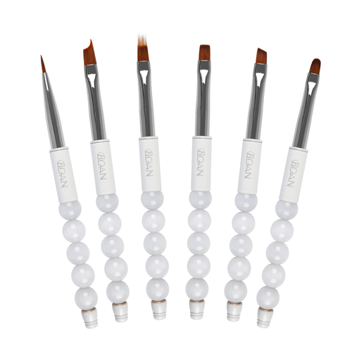 📣New In🔥BQAN Professional White Spiral Ball Nylon Best Nail Art Design Brushes Near Me High Quality Bead Nail Liner Brush Set