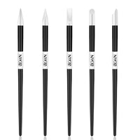 Premium Silicone Nail Art Brush Set – Multi Shape Rubber Tip Brushes for Gel & Nail Art