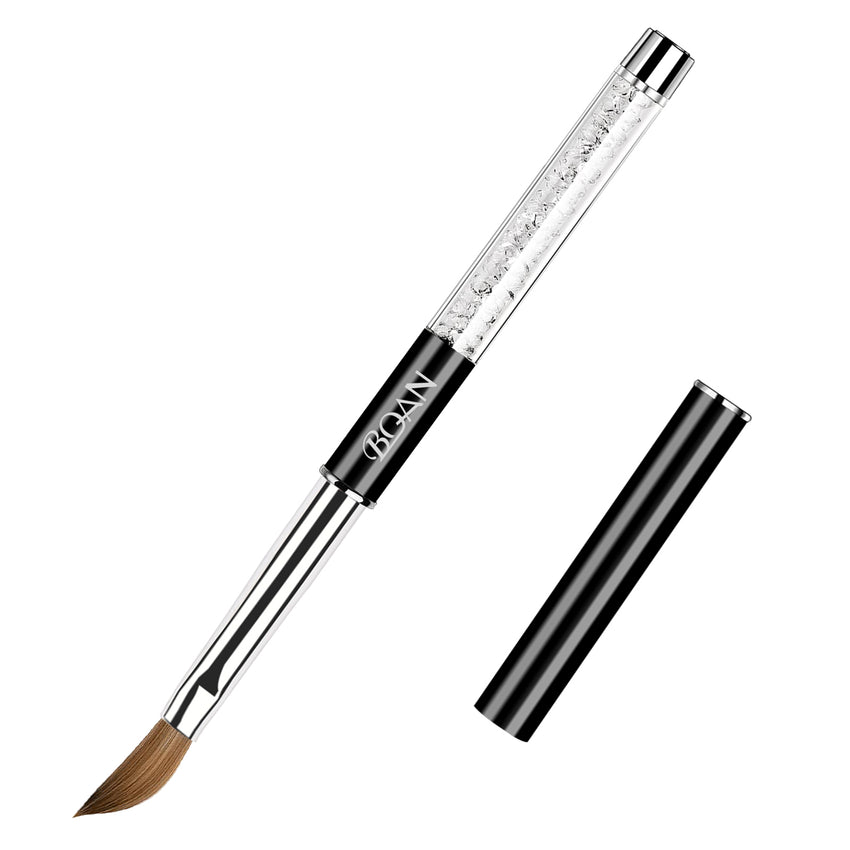 BOAN Kolinsky Acrylic Nail Brush – Professional Oval Acrylic Brush with Rhinestone Handle