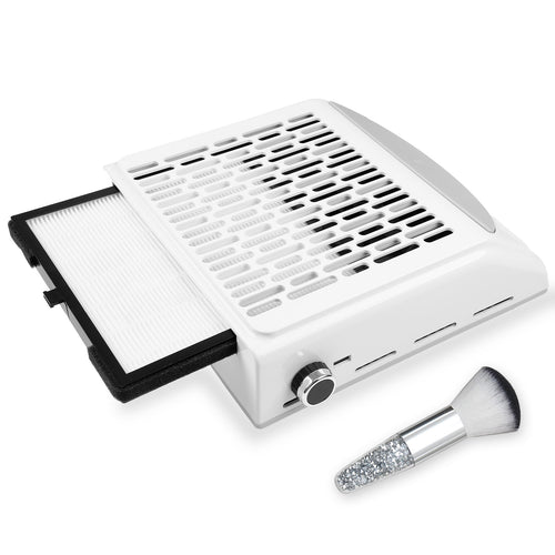 BQAN 80W Nail Dust Collector | Manicure & Pedicure Vacuum with Brush | High-Suction & Quiet