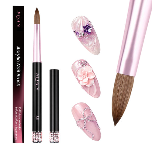 BQAN Acrylic Brush 100% Pure Kolinsky Hair|Oval Nail Brush|Professional Nail Tool