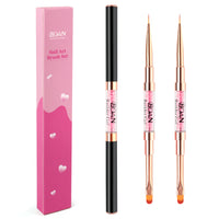New Design Double headed Nail Art Liner Brush & UV Gel Brush for Builder Gel Nail Extension