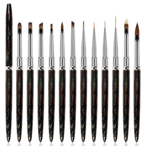BQAN High Quality Black Metallic Nylon Gel Nail Art Brush Set