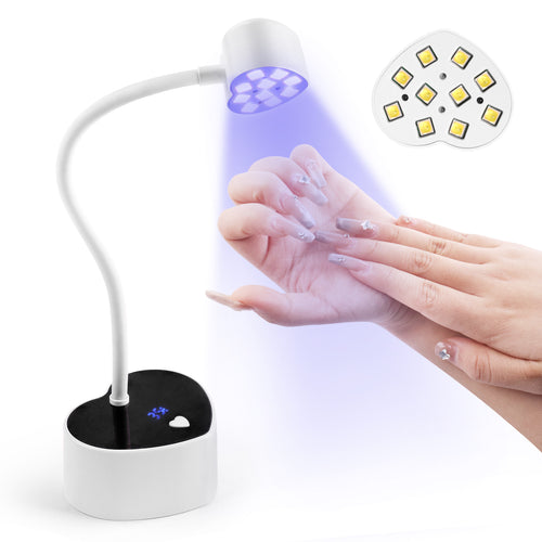 BQAN NEW 30W Rechargeable UV Nail Lamp – Portable Gooseneck Gel Dryer with Timer