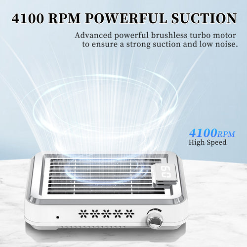 BQAN Rechargeable Cordless Nail Dust Collector - Compact Manicure Vacuum for Salon & Home