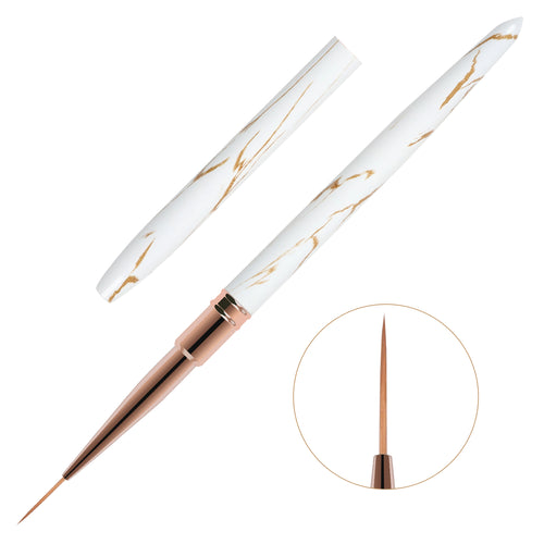 Customized White & Gold Line Design Metal Professional nail art brush set