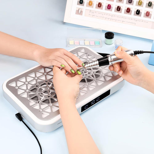 BQAN NEW 48W Nail Dust Collector with 1600PA Suction | 30 Filters Included | for Salon & Home Manicure