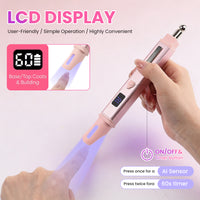 BQAN Pink Nail Lamp Portable, Professional UV LED Nail Dryer With Magnetic Stand, Auto Finger Activated & 60s Fast Cure for Nail Salon Use