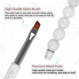 📣New In🔥BQAN Professional White Spiral Ball Nylon Best Nail Art Design Brushes Near Me High Quality Bead Nail Liner Brush Set