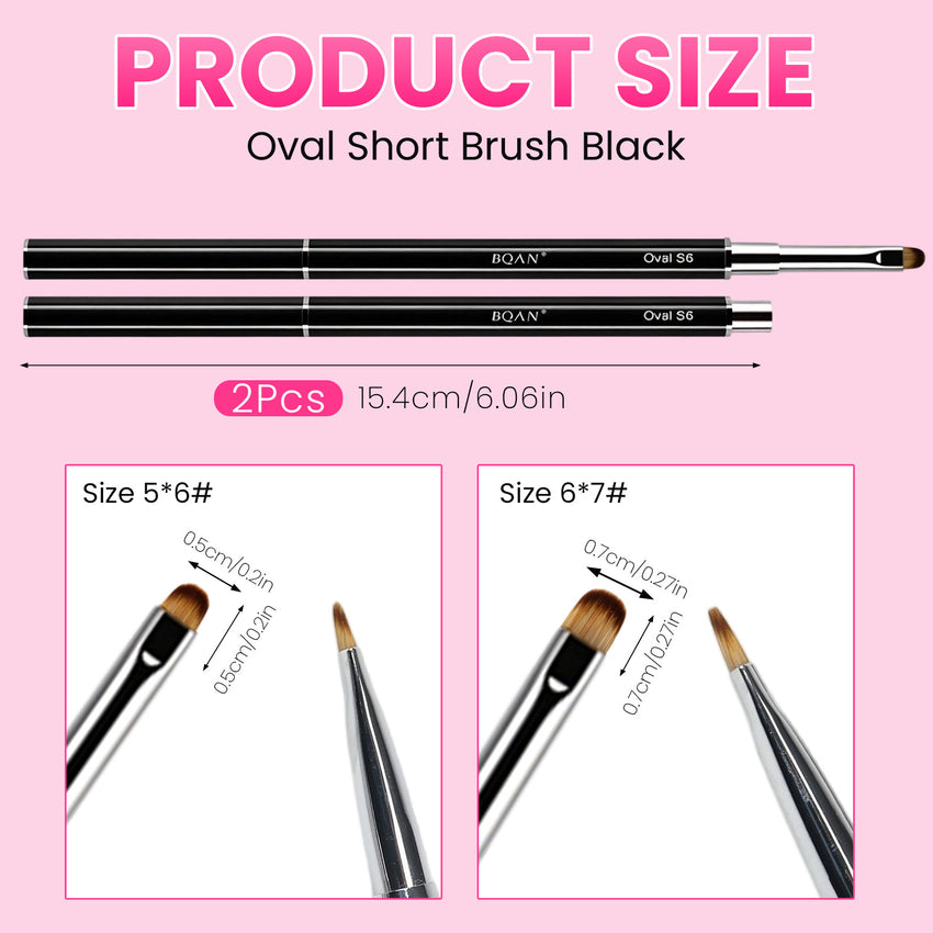 BQAN Nail Art Essentials Bundle|3 Brushes + Black & White Gel|Professional Nail Art Tool