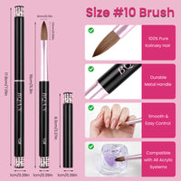 BQAN Acrylic Brush 100% Pure Kolinsky Hair|Oval Nail Brush|Professional Nail Tool