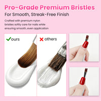 BQAN Pro UV Gel Nail Brush|Oval Long 10mm Nail Brush|Anti-Roll Hexagonal Metal Handle