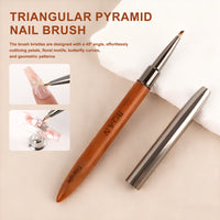 Sandalwood Handled Nail Art Brush Triangle Brush