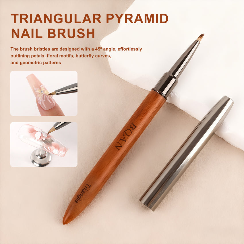 Sandalwood Handled Nail Art Brush Triangle Brush