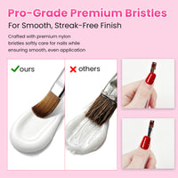 BQAN Pro UV Gel Nail Brush|Flat Long 10mm for Builder & Hard Gel |Anti-Roll Hexagonal Metal Handle