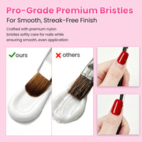 BQAN Nail Art Essentials Bundle|3 Brushes + Black & White Gel|Professional Nail Art Tool