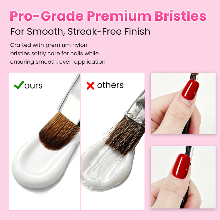 BQAN Nail Art Essentials Bundle|3 Brushes + Black & White Gel|Professional Nail Art Tool