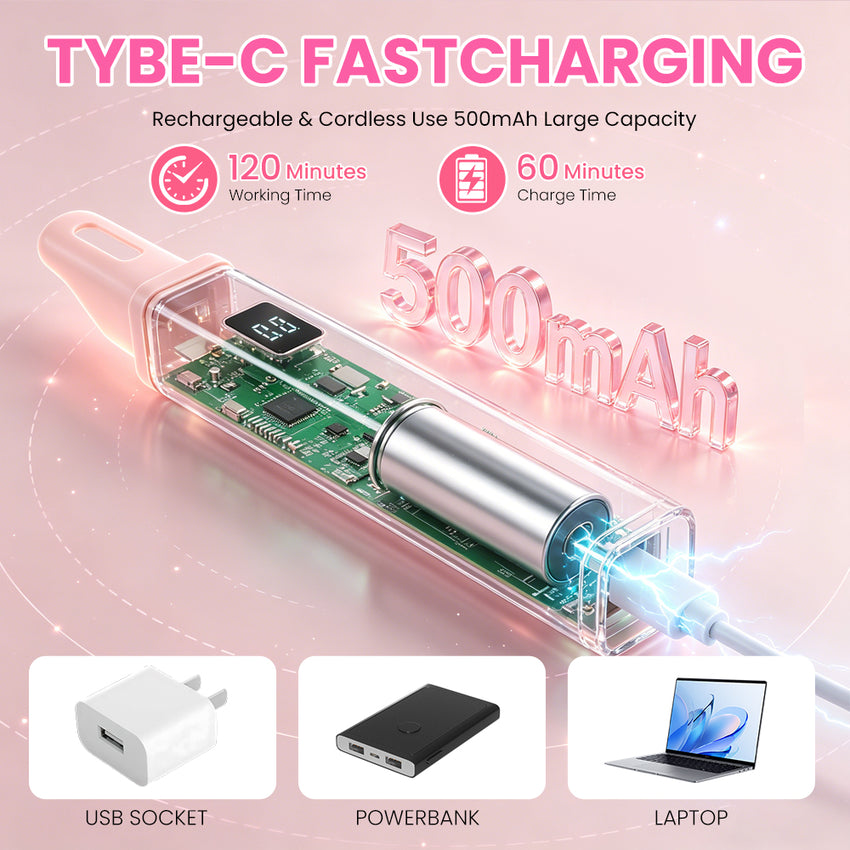 BQAN Pink Nail Lamp Portable, Professional UV LED Nail Dryer With Magnetic Stand, Auto Finger Activated & 60s Fast Cure for Nail Salon Use
