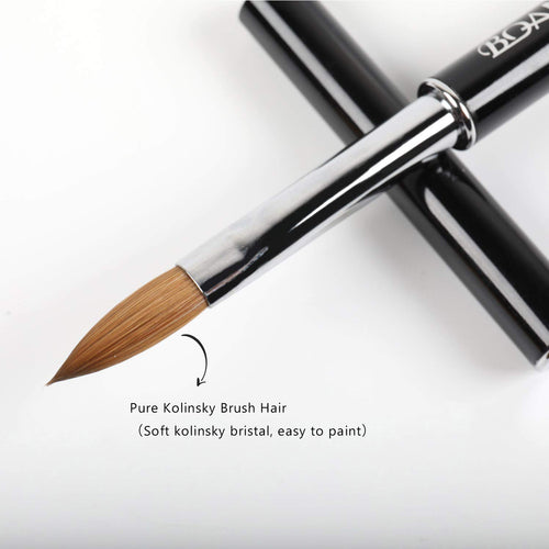 BOAN Kolinsky Acrylic Nail Brush – Professional Oval Acrylic Brush with Rhinestone Handle