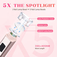 BQAN Pink Nail Lamp Portable, Professional UV LED Nail Dryer With Magnetic Stand, Auto Finger Activated & 60s Fast Cure for Nail Salon Use