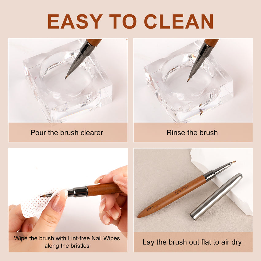 Sandalwood Handled Nail Art Brush Petal Brush