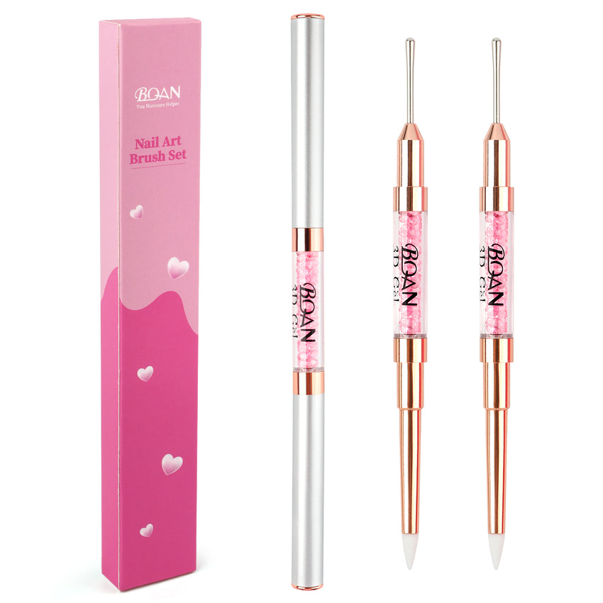 New Design Double headed Nail Art Liner Brush & UV Gel Brush for Builder Gel Nail Extension