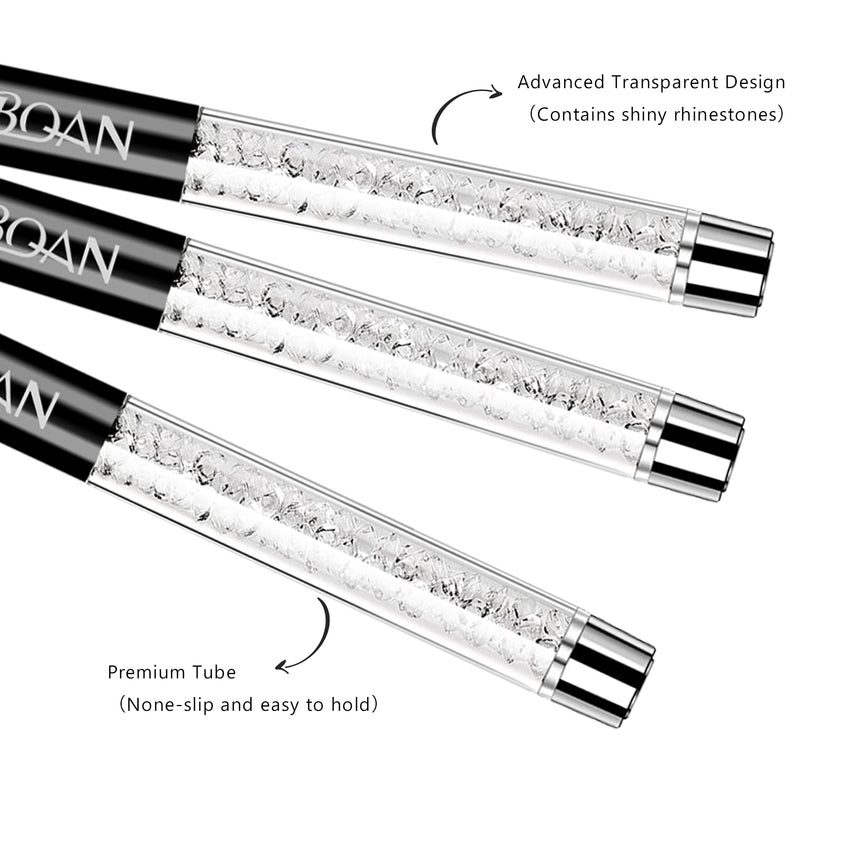 BOAN Kolinsky Acrylic Nail Brush – Professional Oval Acrylic Brush with Rhinestone Handle