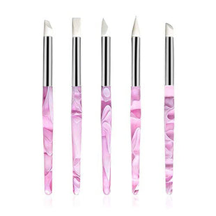 Premium Silicone Nail Art Brush Set – Multi Shape Rubber Tip Brushes for Gel & Nail Art