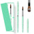 Customized Green Textured Metal Handle Multi-Purpose Nylon and Acrylic Brush for Nails