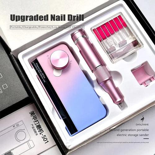 Pink and Blue Gradient Electric File Nail Remover Mini Nail Drill Machine