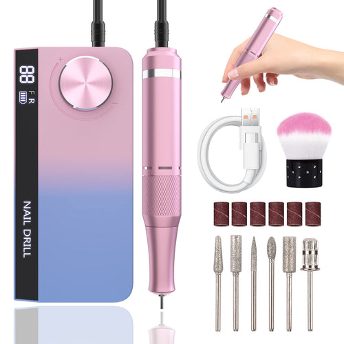 Pink and Blue Gradient Electric File Nail Remover Mini Nail Drill Machine