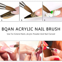 BOAN Kolinsky Acrylic Nail Brush – Professional Oval Acrylic Brush with Rhinestone Handle