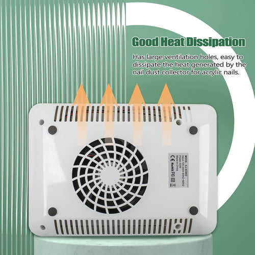 BQAN  3 In 1 Professional 60 W Nail Vacuum Dust Collector For Nail Salon Powerful Nail Fan With 1 Dust Brush and Lamp