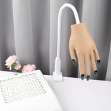BQAN Silicone nail practice hand has 200 never fall off the tip of the nail, flexible and movable fake finger never break nail practice hand