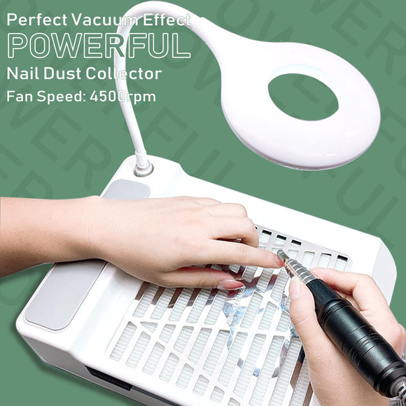 BQAN  3 In 1 Professional 60 W Nail Vacuum Dust Collector For Nail Salon Powerful Nail Fan With 1 Dust Brush and Lamp