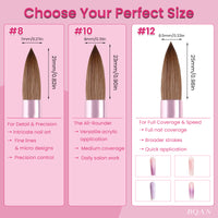 BQAN Acrylic Brush 100% Pure Kolinsky Hair|Oval Nail Brush|Professional Nail Tool