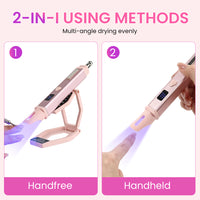 BQAN Pink Nail Lamp Portable, Professional UV LED Nail Dryer With Magnetic Stand, Auto Finger Activated & 60s Fast Cure for Nail Salon Use