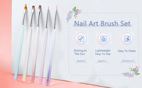 Iridescent Nail Art Brush Set – 5PCS Aurora Rainbow Nail Art Brushes for DIY & Salon Use