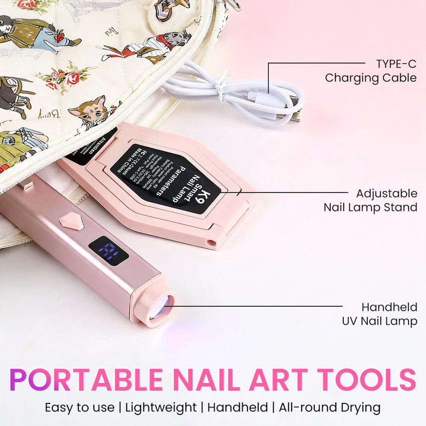 BQAN Pink Nail Lamp Portable, Professional UV LED Nail Dryer With Magnetic Stand, Auto Finger Activated & 60s Fast Cure for Nail Salon Use