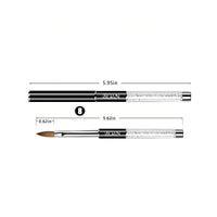 BOAN Kolinsky Acrylic Nail Brush – Professional Oval Acrylic Brush with Rhinestone Handle