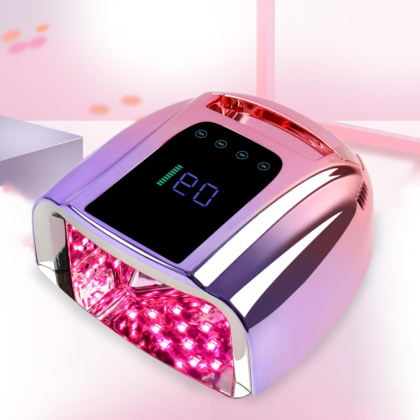 96W Rechargeable with LCD Display Auto Sensor UV LED Nail Lamp – BQAN