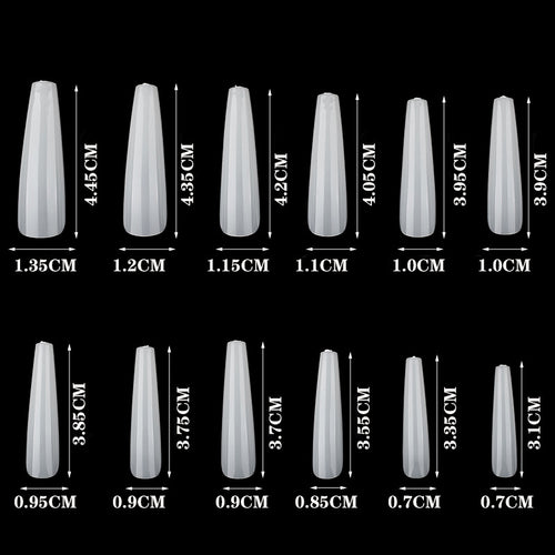 BQAN 500Pcs XXL nail tips Press On Nails Full Cover Long Coffin Soft Gel Nail Tips Nail Care