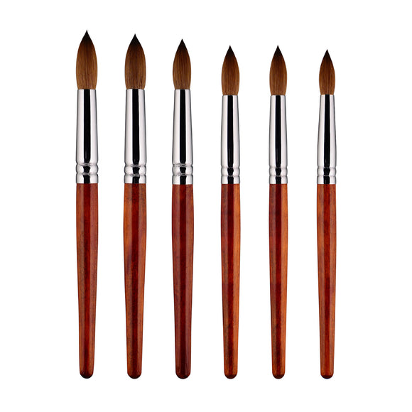 BQAN #12~#20 Wooden Handle Pure 100% Kolinsky Professional Nail Powder Tool Acrylic Art Nail Brush