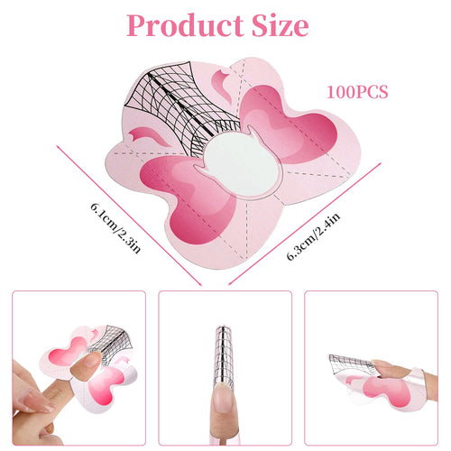 BQAN 100PCS Nail Forms for Builder Gel| Self Adhesive Nail Extension Forms| Professional Nails Art Tips