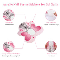 BQAN 100PCS Nail Forms for Builder Gel, Self Adhesive Nail Extension Forms, Professional Nails Art Tips for Acrylic Nails Poly Gel