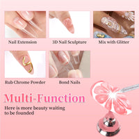 BQAN Non-Sticky 3D Sculpting Gel, 2Pcs White Solid Builder Gel for Nail Art Flowers & Relief Designs, with Nail Sculpting Tools, UV/LED Cured for Salon Professionals