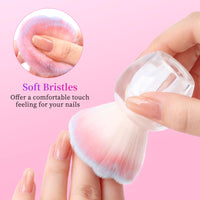 BQAN Nail Dust Brush Nail Art Dust Powder Remover Brush Nail Arts Dust Cleaner Brush Soft Kabuki Cleaner Brush for Makeup or Acrylic UV Gel Nail Arts