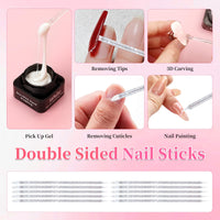 BQAN Non-Sticky 3D Sculpting Gel, 2Pcs White Solid Builder Gel for Nail Art Flowers & Relief Designs, with Nail Sculpting Tools, UV/LED Cured for Salon Professionals