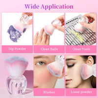 BQAN Nail Dust Brush Nail Art Dust Powder Remover Brush Nail Arts Dust Cleaner Brush Soft Kabuki Cleaner Brush for Makeup or Acrylic UV Gel Nail Arts
